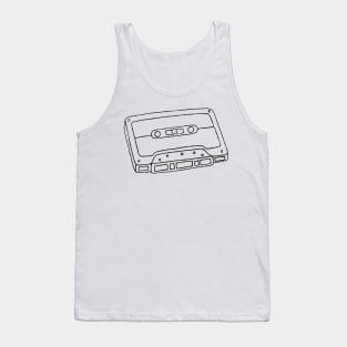 Cassette Tape Outline - Black Tank Top